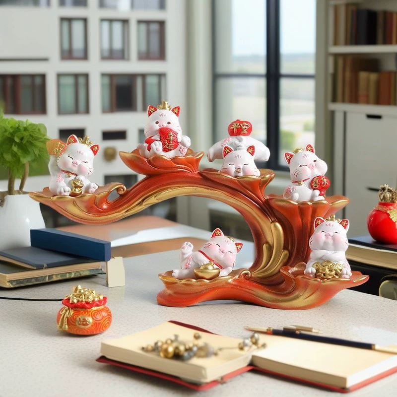 Удачный кот крыльцо столешница украшение спальни украшение комнаты