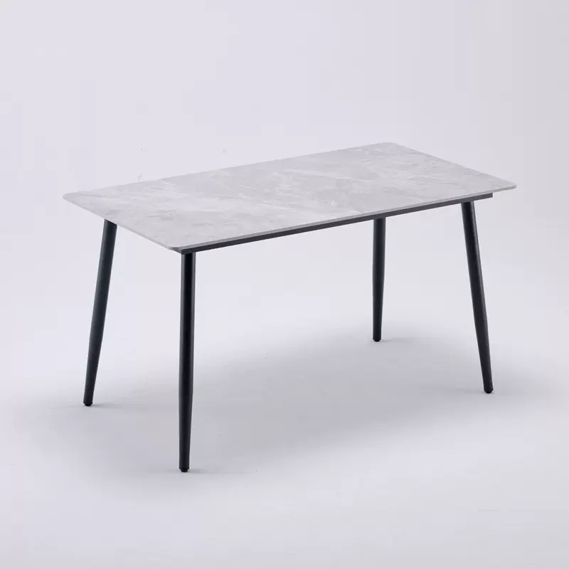 北欧轻奢岩板餐桌椅家用小户型现代简约多尺寸长方形易打理餐桌