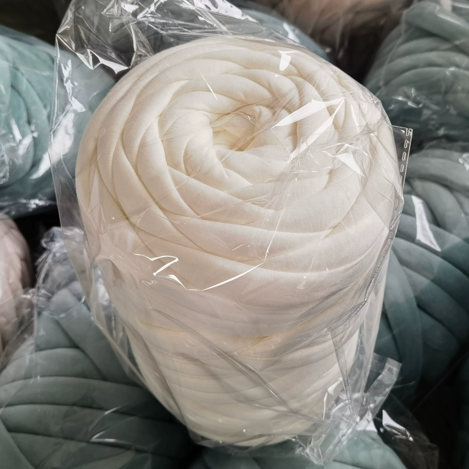 Кускай DIY пряжа для пледа, бархатное литьё хлопок, 1 кг (≈60 м), толщина 2,5 см