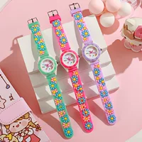 Wristwatch kids новые часы для детей женский мультфильм милый подсолнух кварцевые часы для студентов маленький подарок