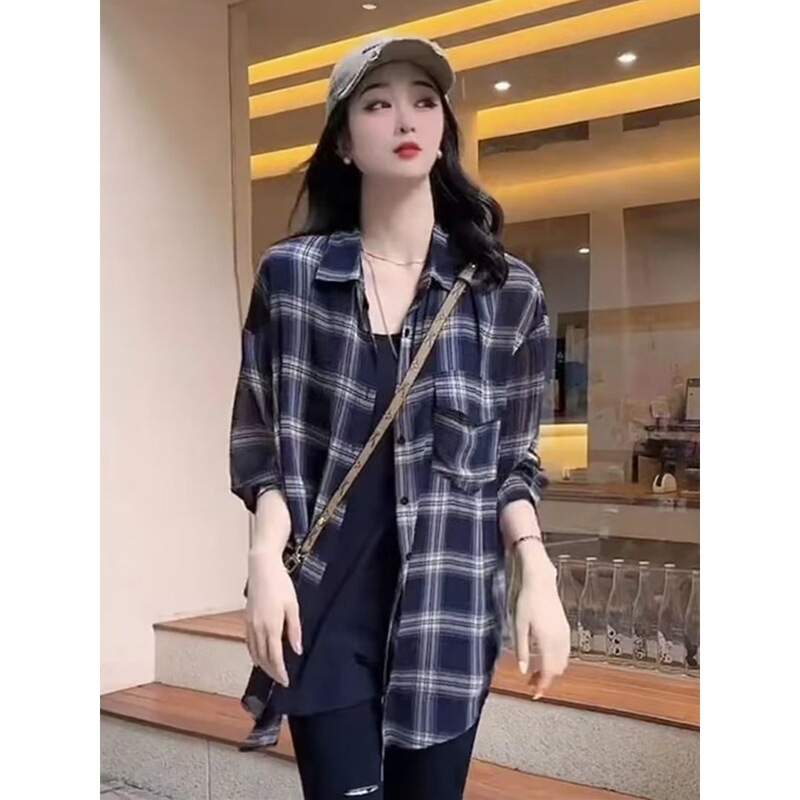 2024 New Arrival Plaid Sun Protection Clothing Shirt Women's Coat Summer Lazy Casual Loose All-Match Sun Protection Shirt Top 2024 New Arrival Plaid Sun Protection Clothing Shirt Women's Coat Summer Lazy Casual Loose All-Match Sun Protection Shirt Top