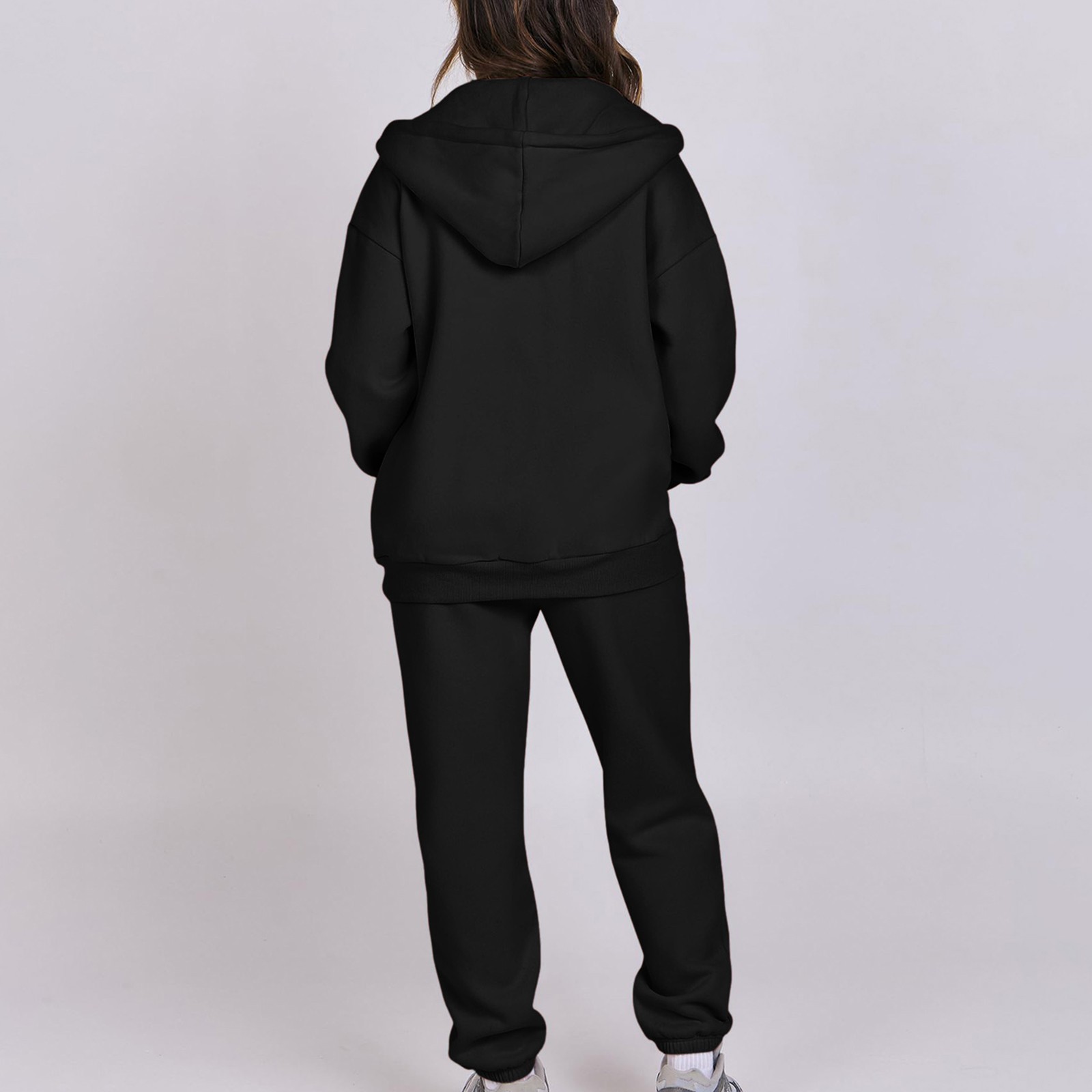 Felpa con cappuccio in pile stile coreano autunno inverno per donna, casual, ampia, con cappuccio, per coppia_voghion.com