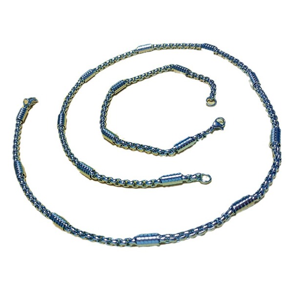 necklace and bracelet pearl stainless steel hip-hop style