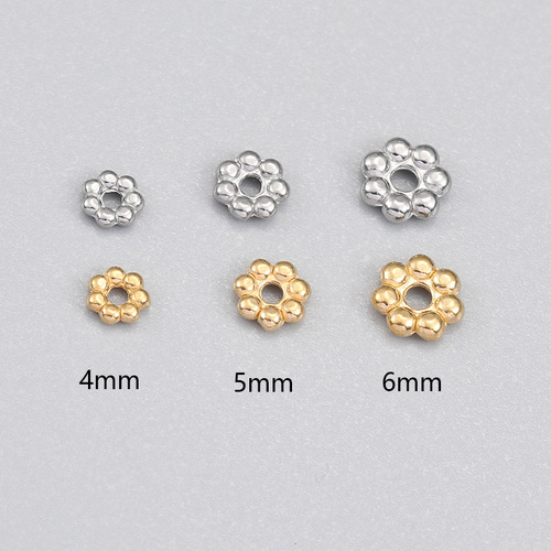 Stainless steel 18k gold color-changing snowflake spacer beads DIY handmade jewelry accessories bracelet spacer beads spacers beads materials