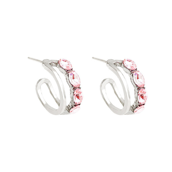 small elegant earrings pearl with zircon