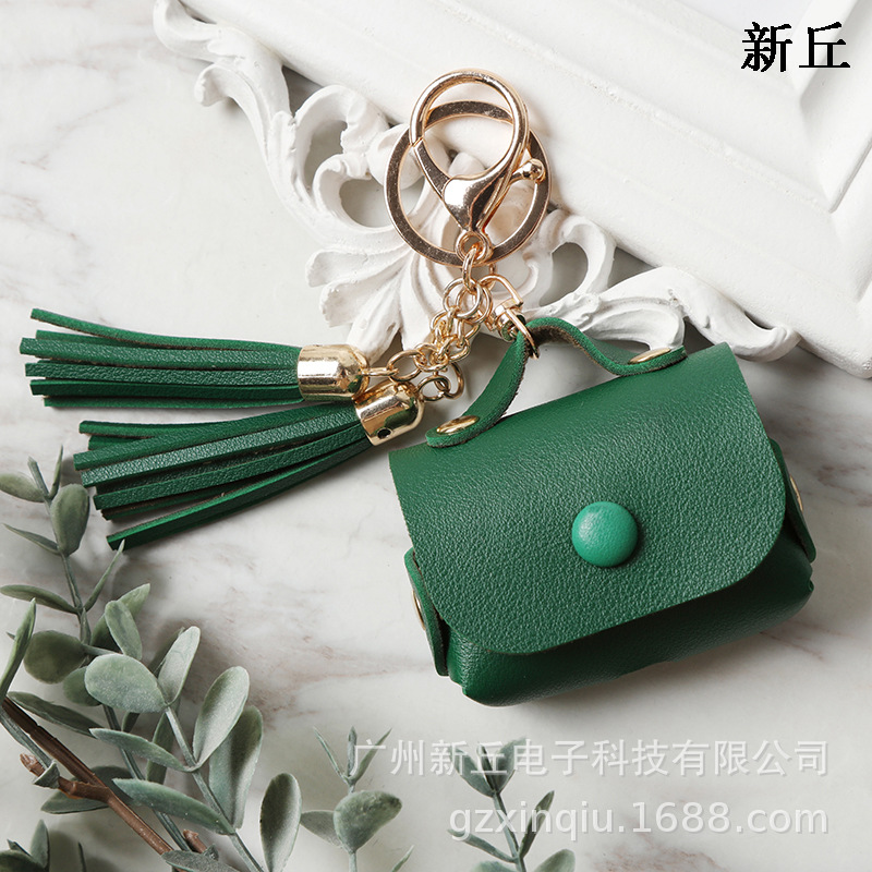 Funda de cuero con borlas de venta directa de fábrica, adecuada para los nuevos auriculares Apple Airpods.