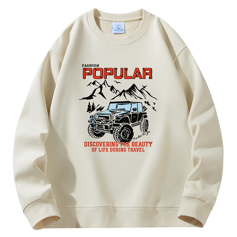 Heavyweight 420g fleece-lined and thickened round-neck sweatshirt for men, long-sleeve t-shirt, men's top, base layer for autumn and winter Heavyweight 420g fleece-lined and thickened round-neck sweatshirt for men, long-sleeve t-shirt, men's top, base layer for autumn and winter