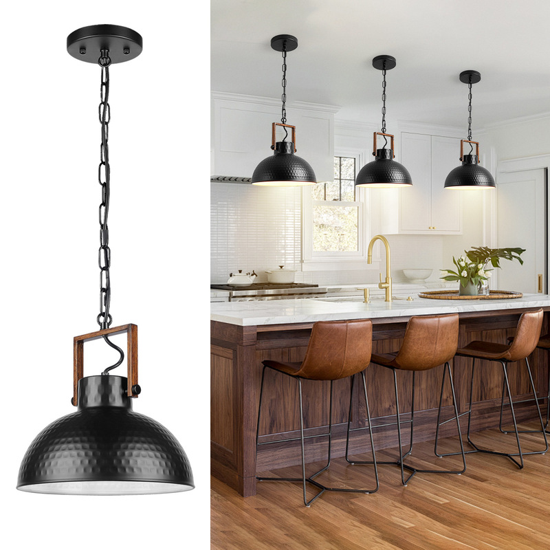 Cross-border Industrial Vintage Chandelier Iron Art Kitchen Restaurant Chandelier Modern Farmhouse Balcony Corridor Bedside Black Lamps