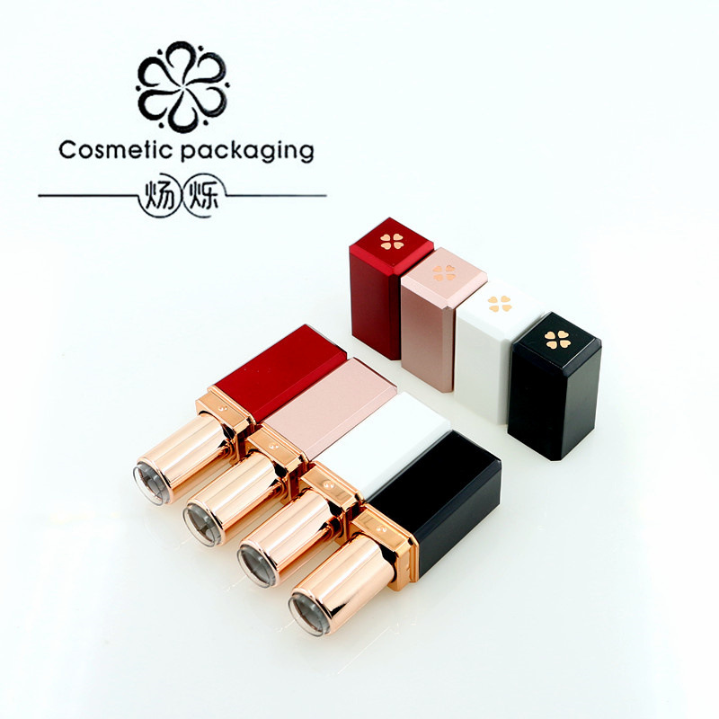 Tubo de lápiz labial al por mayor en stock trébol multicolor tubo de lápiz labial tubo vacío 12,1 calibre imprimible logotipo lápiz labial tubo