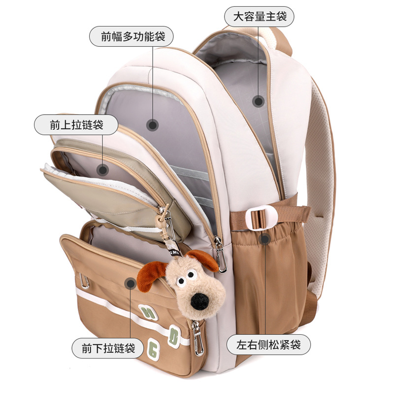Natural Fish New Leisure Mochila Cross-border femenino Junior High School Student Schoolbag Fashion Travel estilo universitario Mochila
