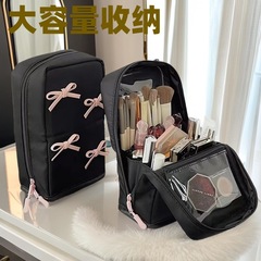 可立式化妆包大容量女可爱蝴蝶结收纳包包大容量护肤品宿舍洗漱包