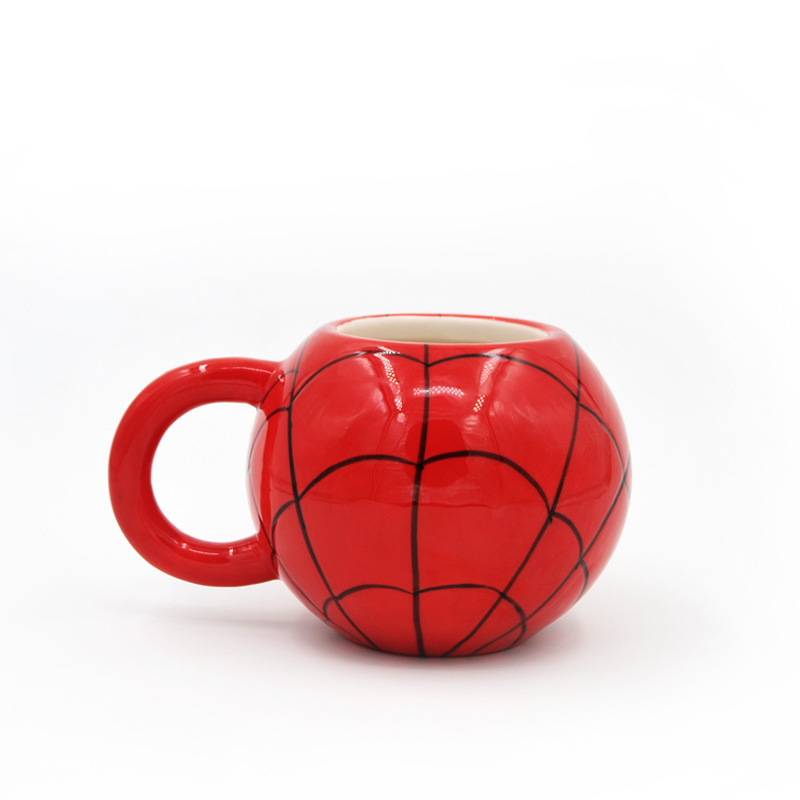 Marvel superhéroes Spider-Man cerámica taza creativa Q edición de taza 3D taza de dibujos animados
