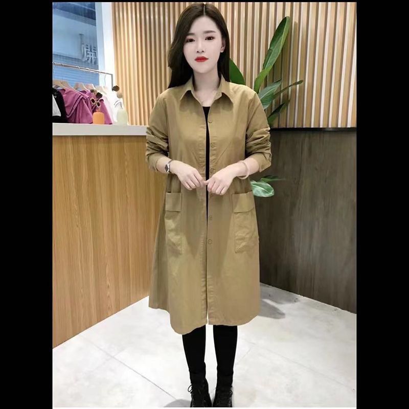秋季新款中长色衬衫防晒风衣女春秋装韩版时尚洋气百搭上衣外套|undefined