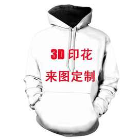 【空气层】新款连帽狮子老虎3D数码印花图案男士运动卫衣一件代发