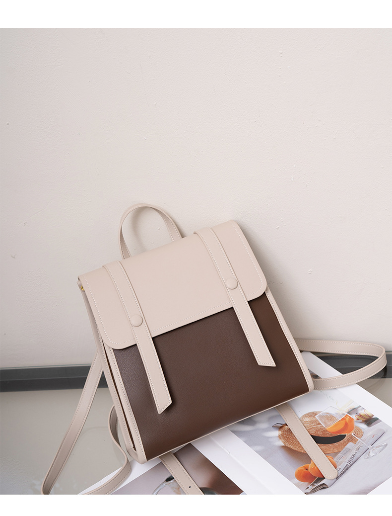 Sac à Dos en Cuir de Grande Capacité à Double Bretelle pour Femmes - Image 4