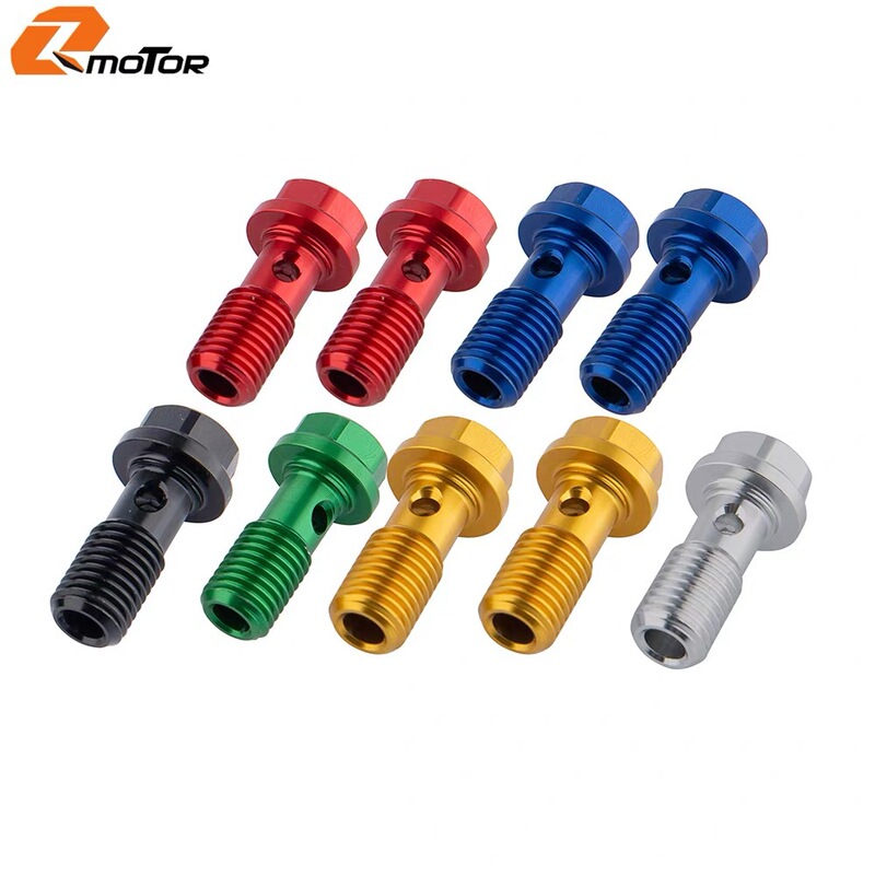 Motorcycle Brake Oil Cooling Radiator Modified Oil Pipe Oil Screw Hollow Oil Return Screw M10*1.25