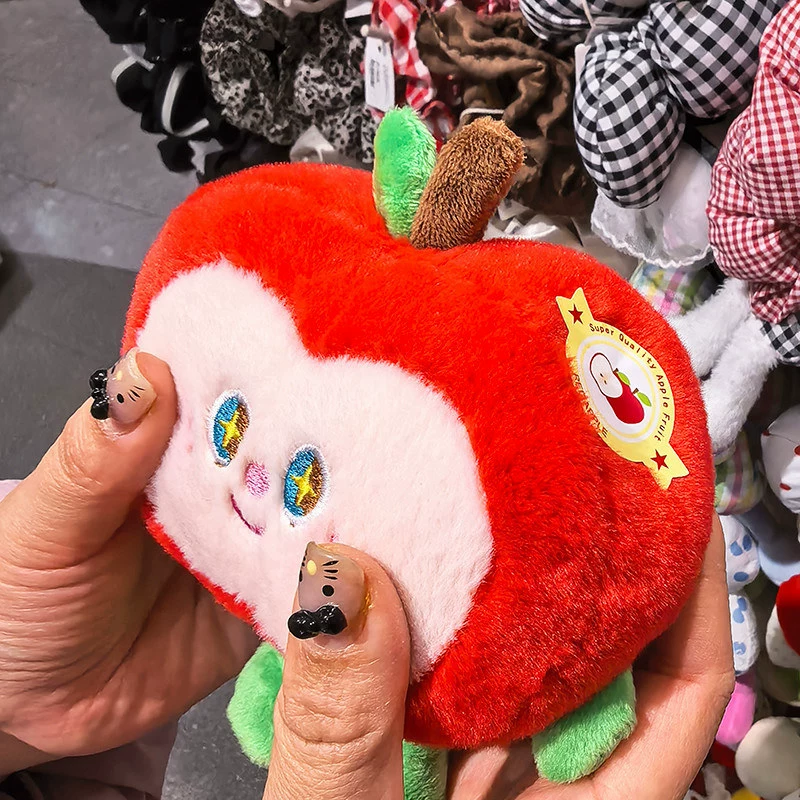 Apple, cute creative plush cartoon toy, children's pendant, caterpillar, Birthday gift