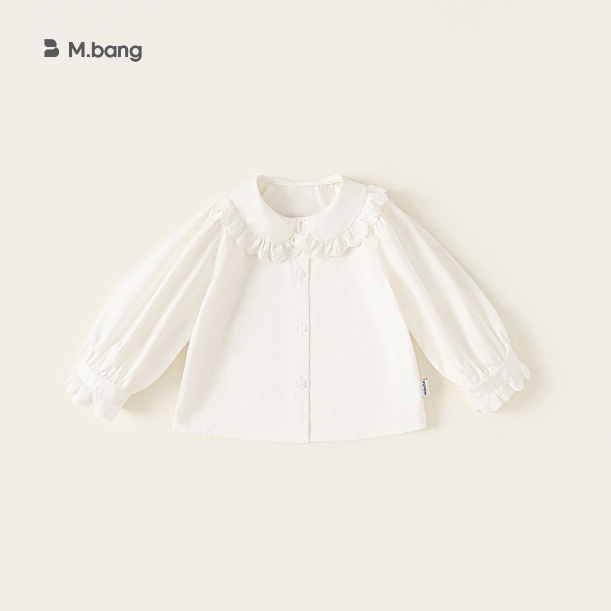 Yoobao ropa infantil 2025 otoño camisa blanca de niña nueva muñeca de encaje cuello camisa de manga larga para bebés