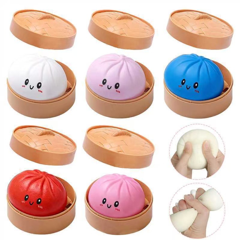 Caja Sorpresa de Peluche de Panecillo al Vapor, Juguete Antiestrés de Rebote Lento, Artículo Popular en TikTok, Venta al por Mayor Transfronteriza