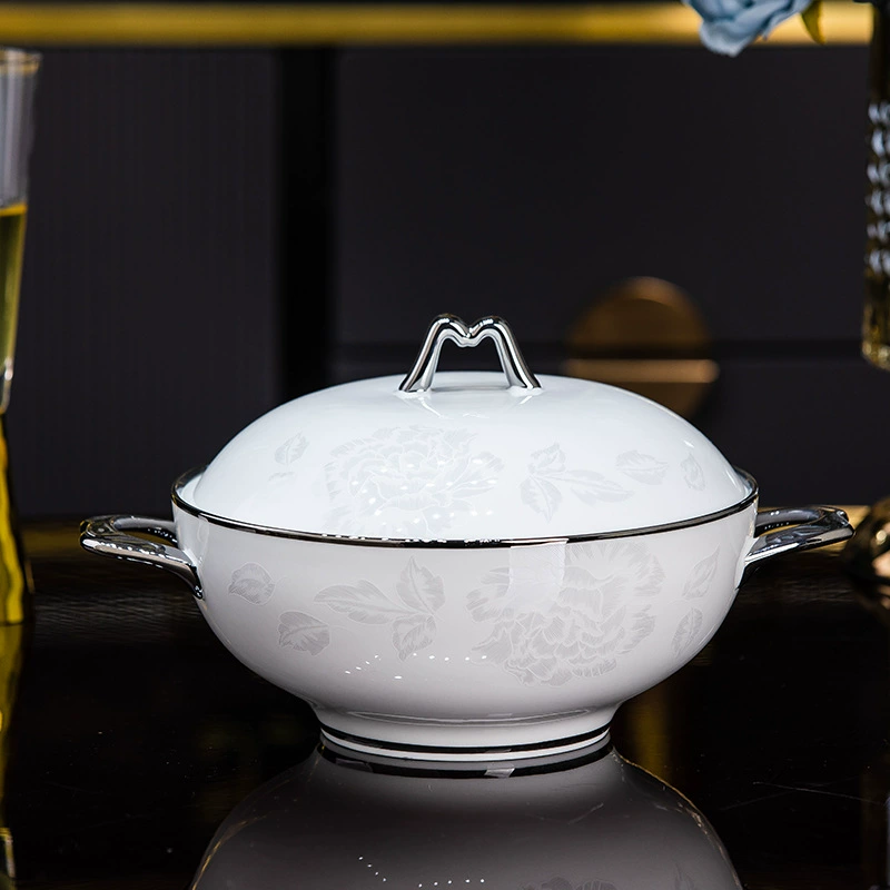 Jingdezhen bone porcelain tableware household European-style rice bowl noodle bowl ceramic dishes dish bowl soup bowl soup free combination petty bourgeois