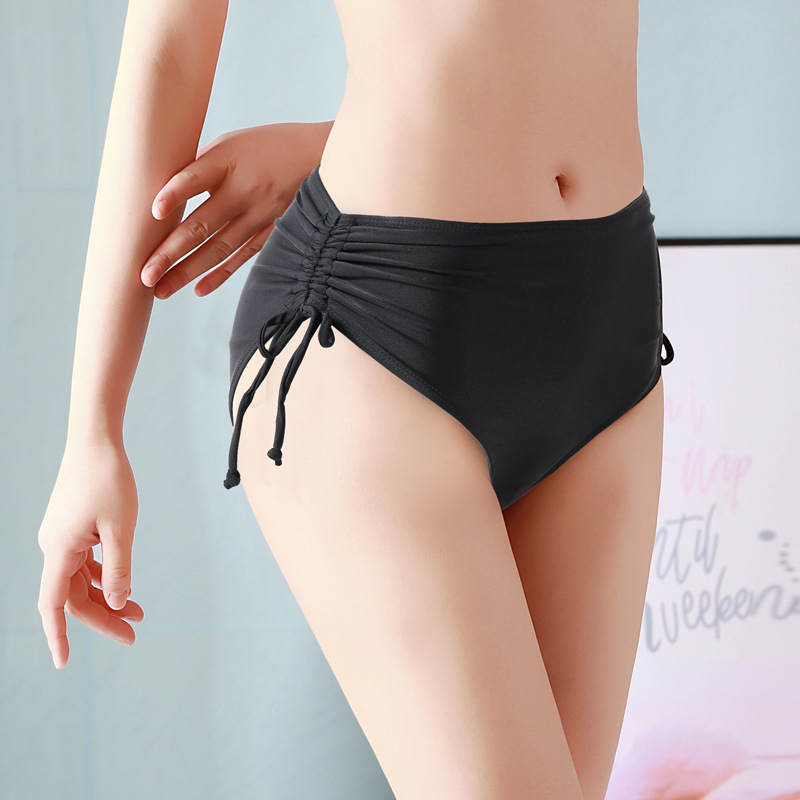New High Waist Drawstring Briefs Women's Hot Spring Swimming Trunks Bikini Single Product Swimming Trunks