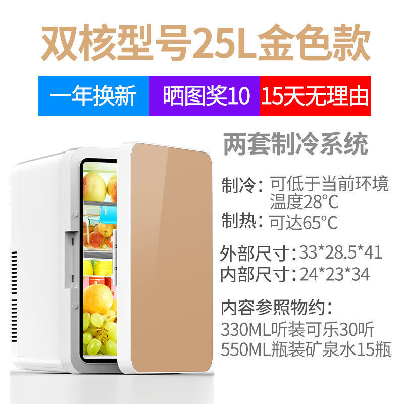 迷你小冰箱家用寝室学生宿舍车家两用小型化妆品冷藏制冷车载冰箱|undefined