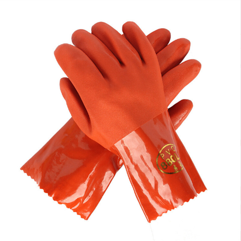 正品东亚880浸塑手套耐油防滑耐磨耐用耐酸碱劳动防护PVC手套