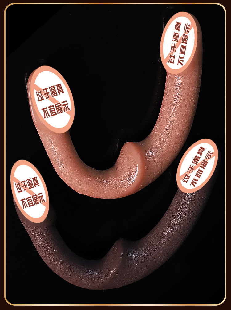 Special-Shaped Double-Headed Silicone Dildo in Flesh Tone for Adult Use — detail image 28