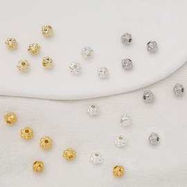 铜镀18k高保色雪花角珠镀真金灯笼珠隔珠diy串珠材料手链饰品配件