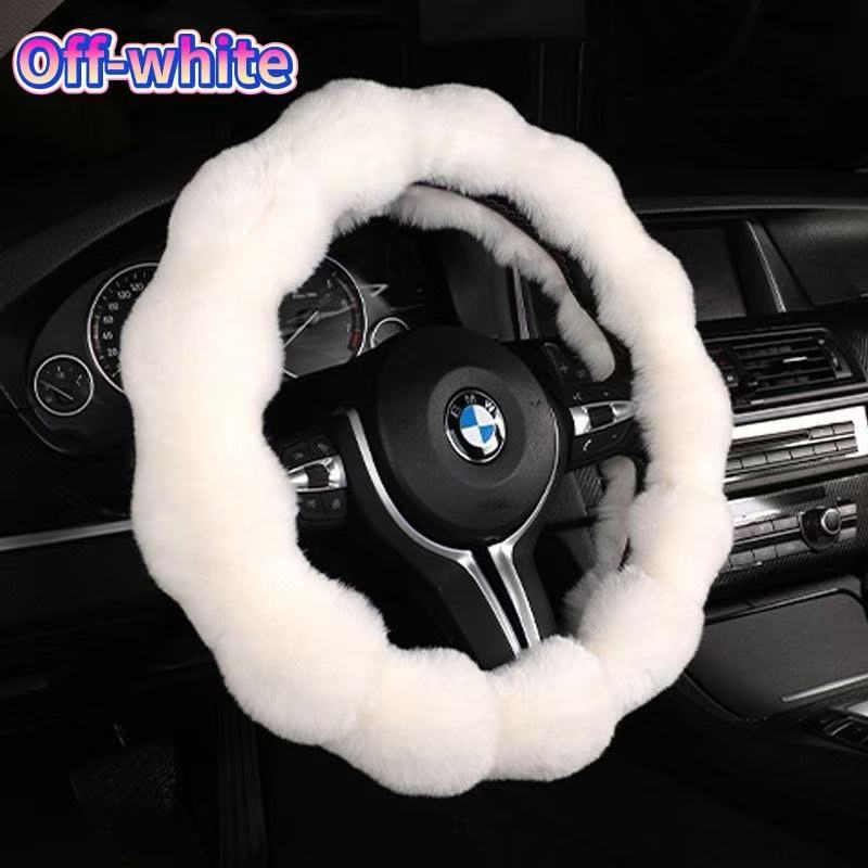 Amazon Cross-Border Labeling Bubble Plush Cartoon Car Sports Steering Wheel Non-Slip Short Hair Winter Warm Handle Cover
