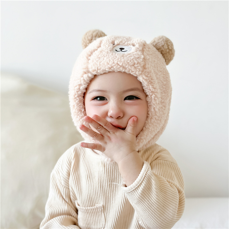 Sombreros para bebés en invierno, gorras de peluche coreanas para niños y niñas, gorras de peluche para niños, gorras de protección de oídos calientes, gorras de invierno para niños