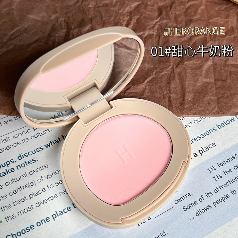 Herorange ~ 単色の頬紅のつや消しの光はきめ細かくて、自然な裸は膨張色のハイライトの修容の一体盤の純粋な化粧をしたいです。|undefined