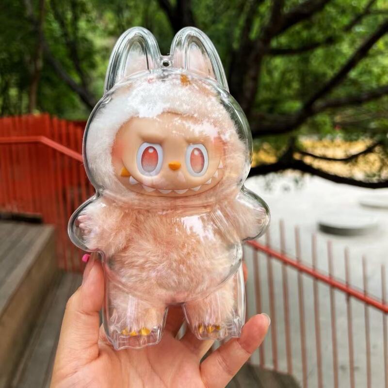 新款labubu4.0心底密码保护壳拉布布mini透明防尘罩泡泡迷你挂件|undefined