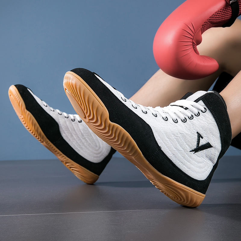 Wrestling shoes, boxing shoes, rubber-soled shoes, mesh upper shoes, boxing shoes, wrestling shoes, new weightlifting shoes, men's kickboxing shoes