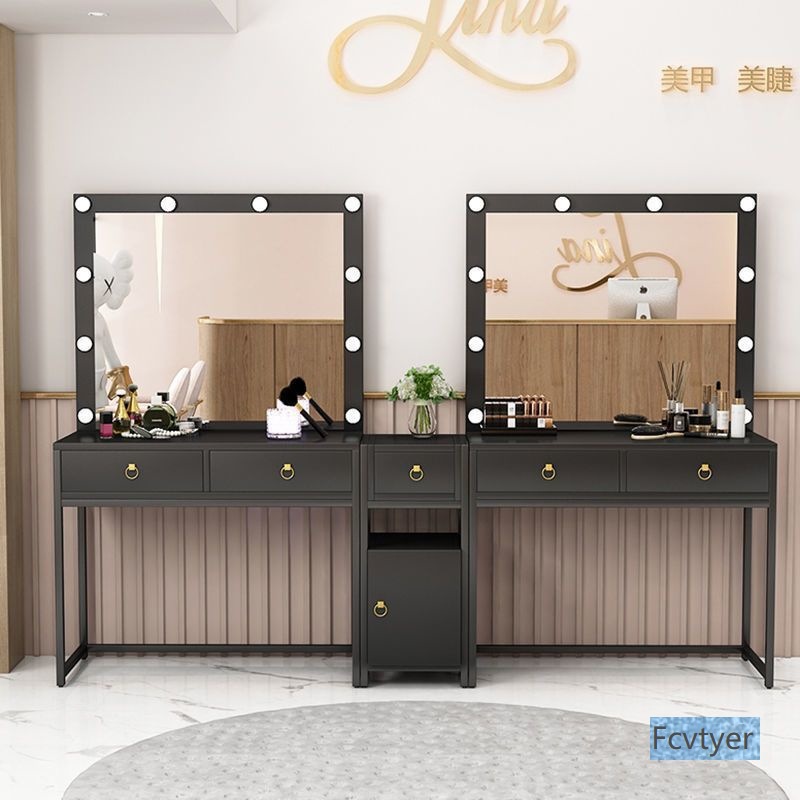 Maquillaje de boda tienda de maquillaje profesional salón de belleza mesa de maquillaje especial red estudio rojo mesa de maquillaje con lámpara