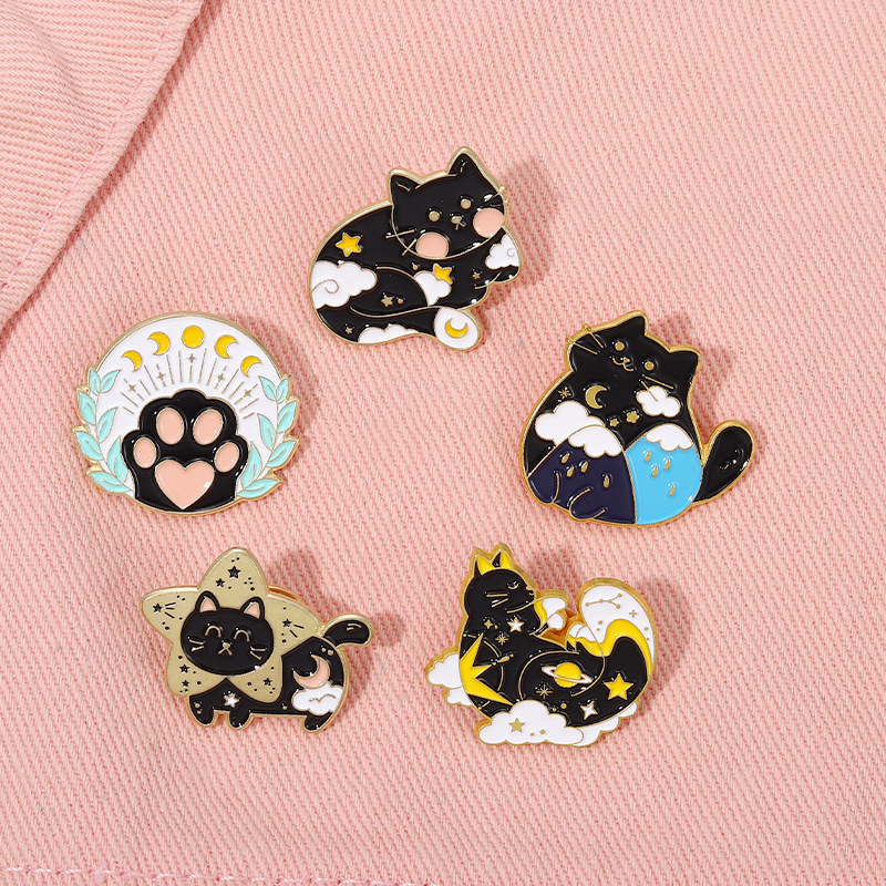Fashion Paw Print Cat Alloy Enamel Unisex Brooches display picture 3