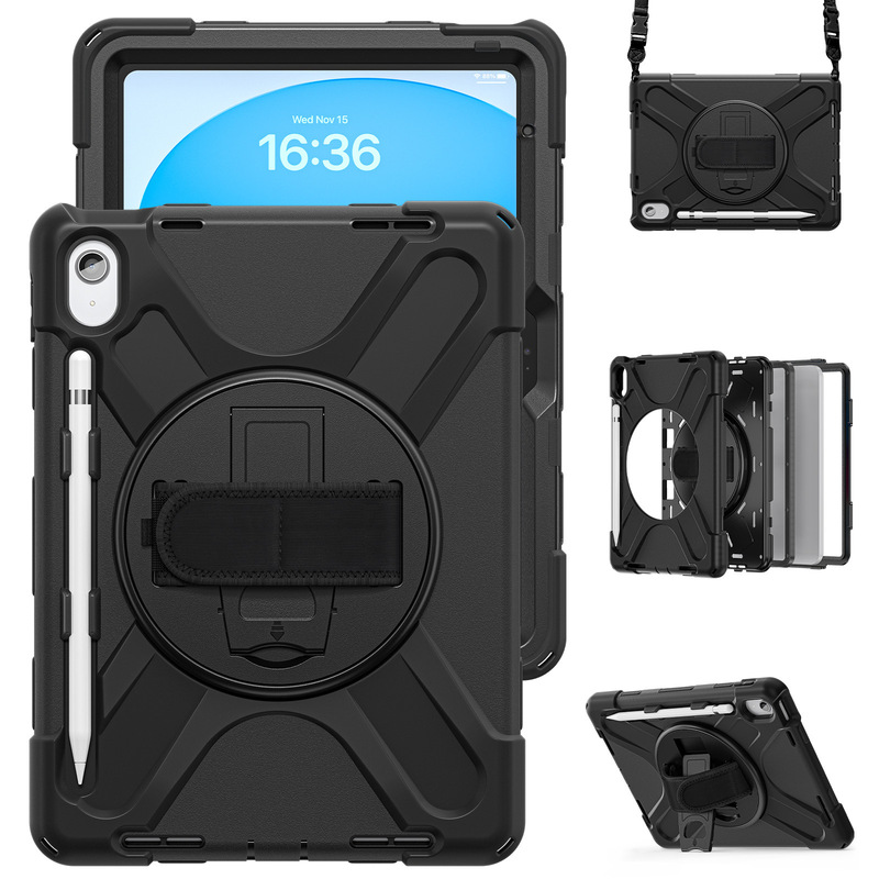 Suitable for iPad 10Th and 11Th Generation Tablet Case 10.9inch Rotating Stand A16 Pen Tray Three-Proof Protective Case