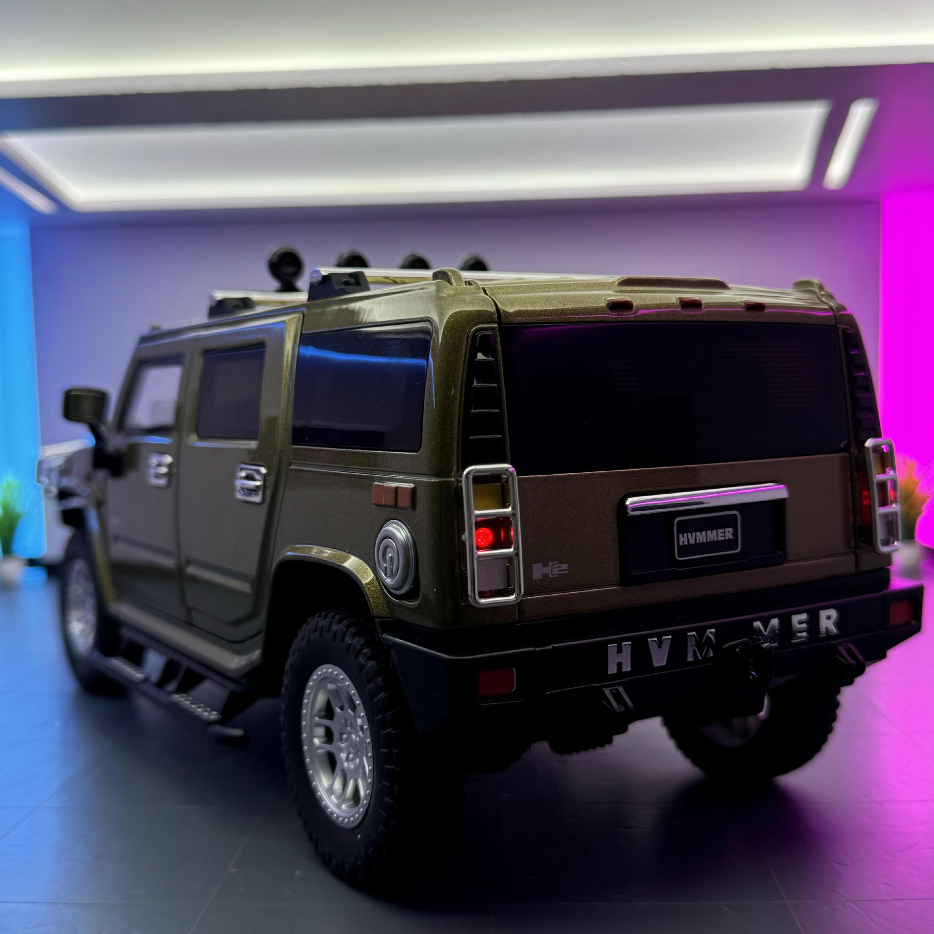 OK modelo de coche de aleación 1:18 Hanma H2 coche todoterreno con sonido y luz de retorno coche de juguete modelo de efecto de sonido