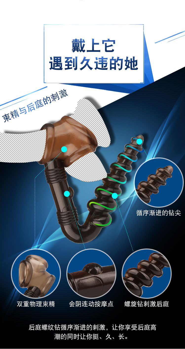 Spiral Anal Plug Prostate Massager for Men, Manual TPE Expander Toy — detail image 1