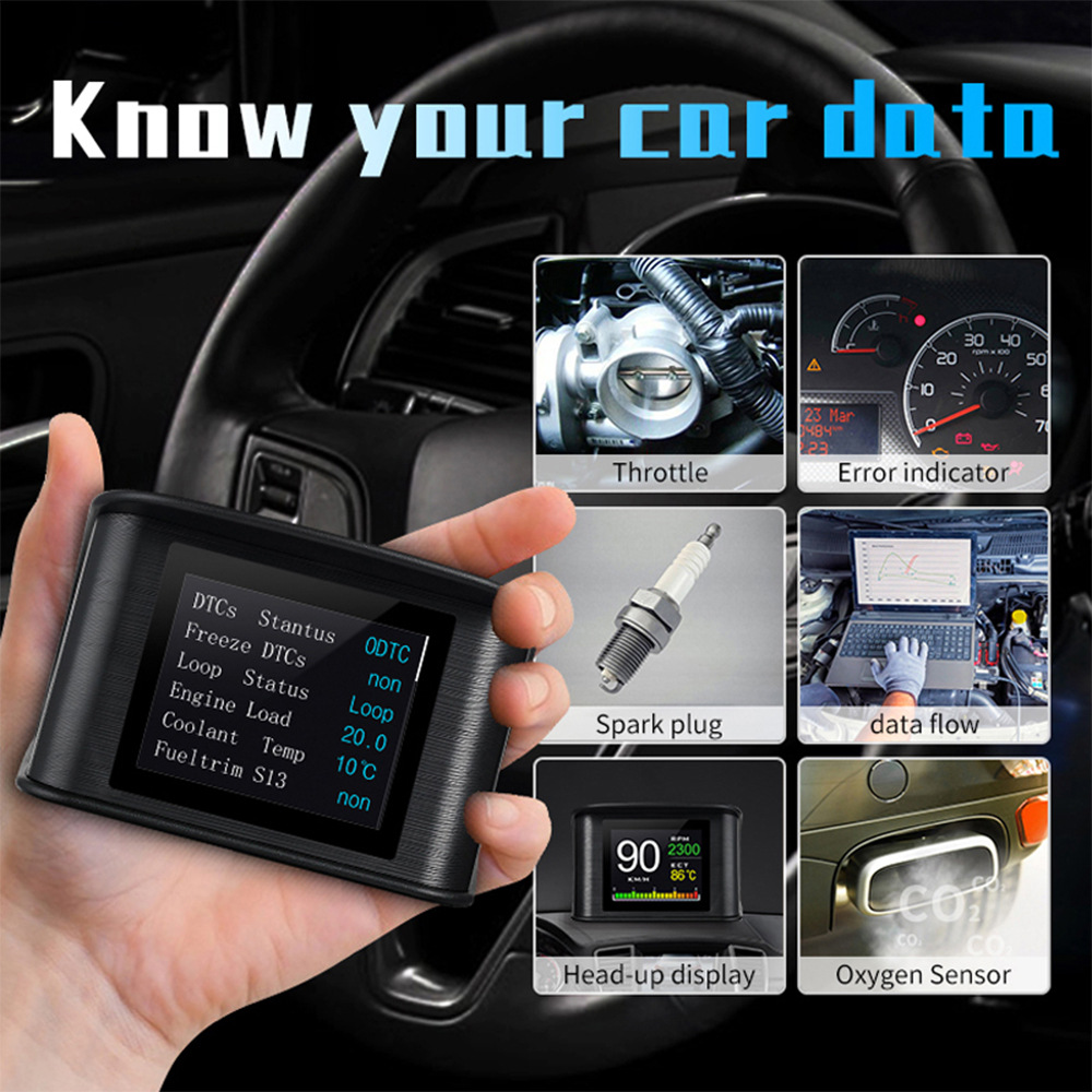 P10 Car Hud Head-Up Display Car Projector Driving Computer Obd2 Head-Up Display High-Definition Digital