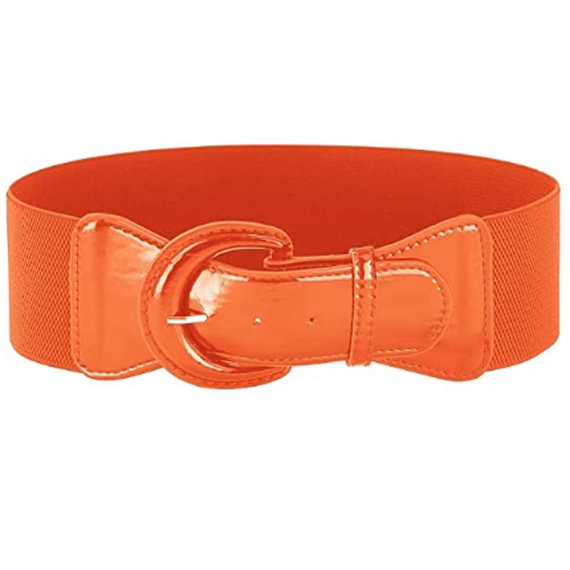 Transfronteriza hebilla elástica cinturón Vintage para las mujeres con abrigo cintura sello decoración vestido ancho cinturón fábrica al por mayor