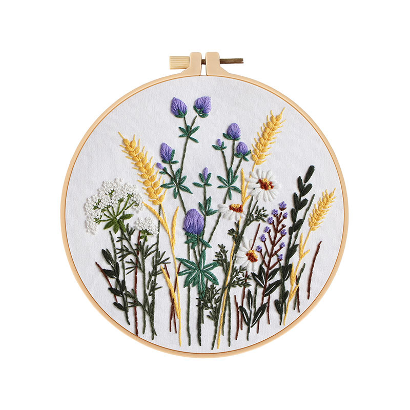 Nuevos productos de material de bordado a mano paquete europeo tridimensional diibroidery amazon flor y planta de venta caliente