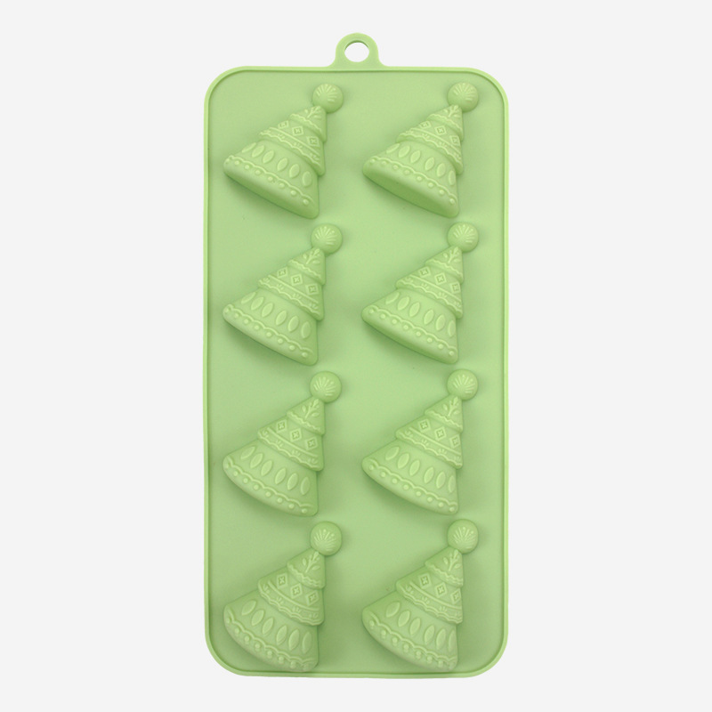 Nuevos productos transfronterizos Papá Noel árbol de Navidad galletas hombre chocolate molde de silicona 6 un molde en stock