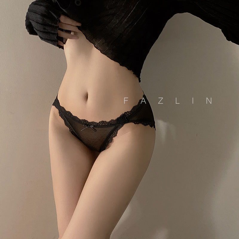 Pure Sexy women's underwear low waist high slit girl mesh lace edge translucent hot triangle underwear women