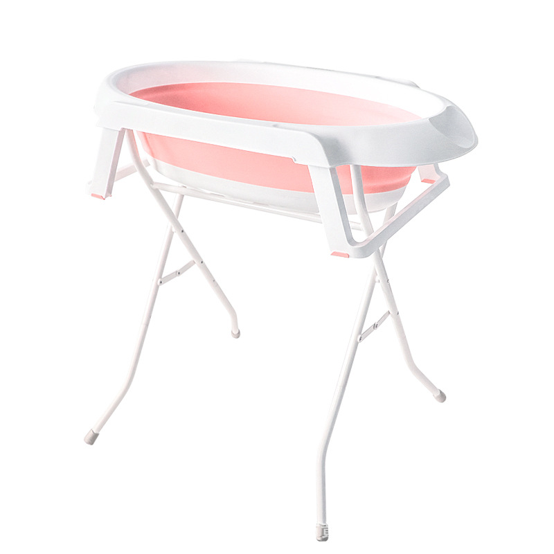 Bañera para bebés, bañera para bebés plegable, soporte alto, mesa de cuidado del recién nacido, mesa de contacto para lavar el trasero y cambiar el pañal