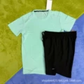 Crystal Stripe Set Green + D218 Black Shorts