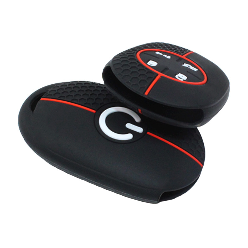 Suitable for Fiat 500E silicone car key set honeycomb pattern smart remote control factory straight hair can be wholesale