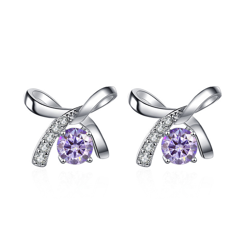 S925 plata esterlina arco pendientes temperamento coreano femenino red joyas de orejas rojas moda regalo de novia para el día de San Valentín