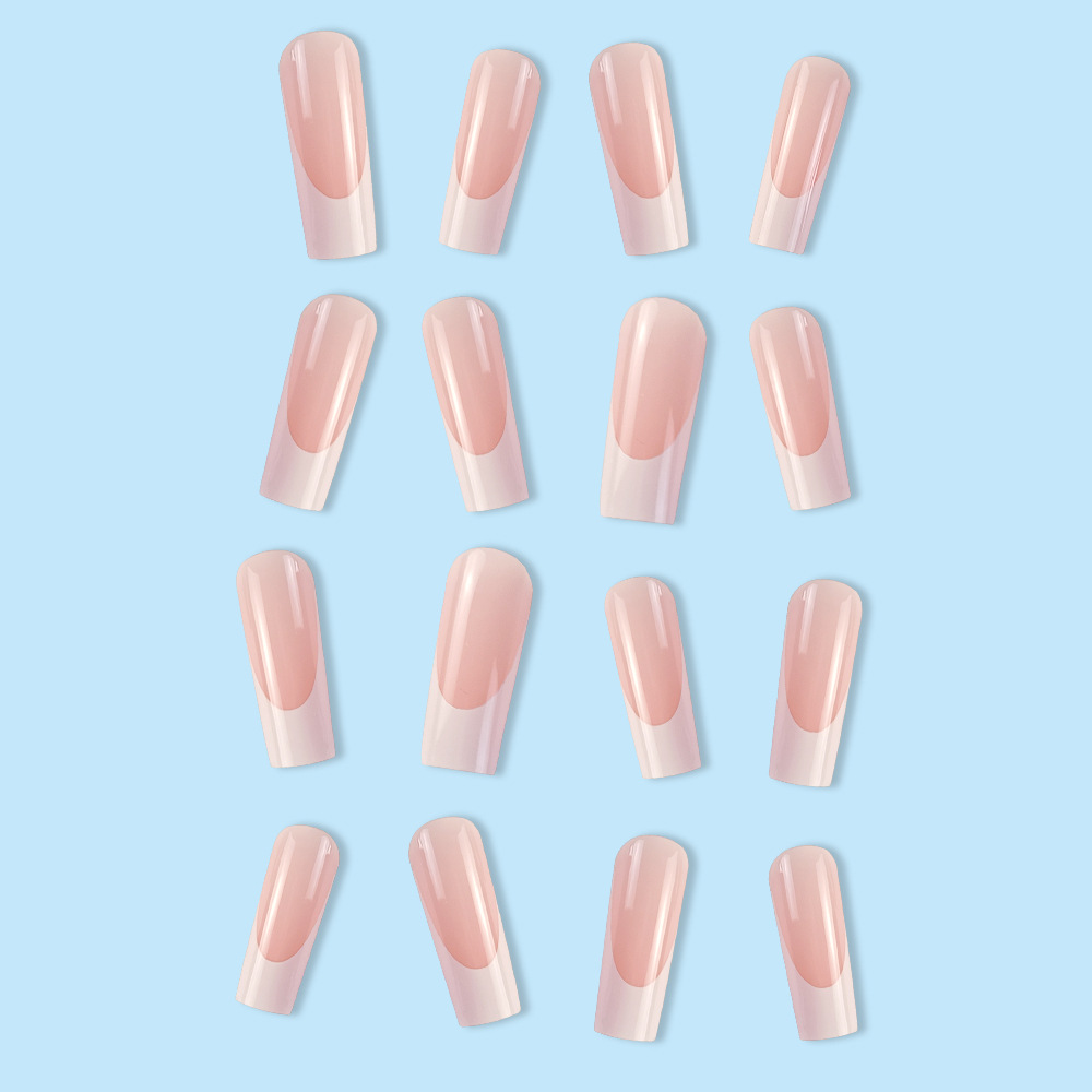 Comercio exterior de estilo francés tubería de uñas piezas de uñas de color blanco polvo temperamento elegante 24 piezas de moda blanquear el uso de uñas image 5