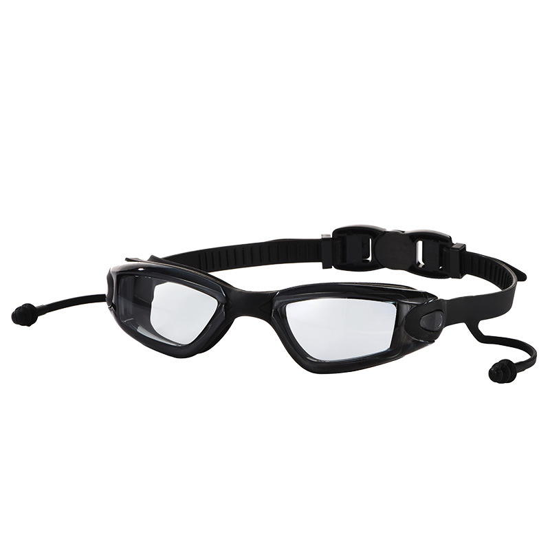 Gafas de Natación de Marco Grande de PC Impermeable Antiempañante con Tapones para Oídos para Natación image 6